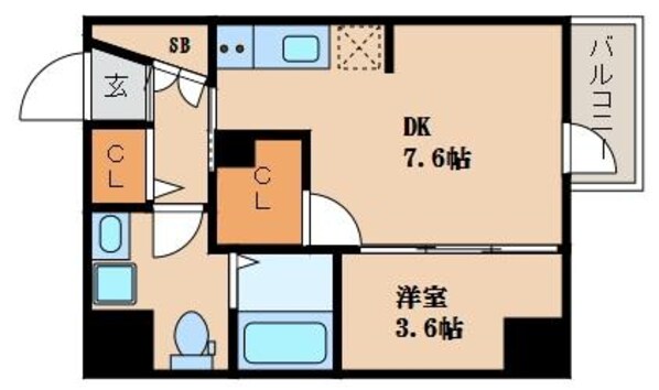 玉川駅 徒歩5分 10階の物件間取画像